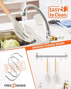 Large Silicone Cooking Spoons, 2 Pack Nonstick Solid and Slotted Wooden handle Spoon Set, Heat Resistan Silicone Kitchen Spoons for Cooking, Serving, Basting, Mixing (Khaki)