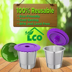 Reusable K Cups, Stianless Steel Coffee Pods with 20 Count paper Filters Compatible with Keurig 2.0 and 1.0 Coffee Makers