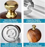 Pepper Grinder Set & Pepper Mills，Classic Manual Transparent Acrylic Rotor，2PCS 8IN High Capacity Pepper & Salt Grinder Seasoning Bottle，Ceramic Core With Adjustable Grain Size Mill for Fresh Spices