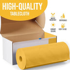 Exquisite Party Solids 54 Inch X 300 Feet Yellow Plastic Table Cover Roll in A Cut - to - Size Box with Convenient Slide Cutter. Cuts Up to 36 Rectangle 8 Feet Plastic Disposable Tablecloths