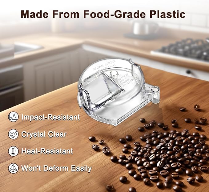 Clear Grinder Assembly Lid Compatible with Cuisinart Coffee Grinder Maker Models DGB-500 DGB-500BK DGB-600 DGB-600BCC DGB-625 Replace#: DGB-500GLID