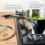 Viking Culinary 3-Ply Stainless Steel Stock Pot, 12 Quart, Includes Metal Lid & Culinary Contemporary 3-Ply Stainless Steel Saucepan, 2.4 Quart