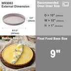 CHEFMADE 9.5-Inch Round Tart Pan with Removable Loose Bottom, Non-Stick Carbon Steel Quiche Pan for Oven Baking (Champagne Gold)