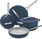Caraway Non-stick Ceramic Cookware Set (12 Piece) Pots, Pans, Lids and Kitchen Storage - PFAS & PFOA Free - Oven Safe Pan Set & Compatible with All Stovetops - Navy