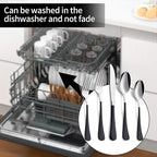 20-Pieces Black Silverware Sets for 4,Black Handle Stainless Steel Cutlery Set, Include Forks Spoons and Knives Set, Dishwasher Safe Utensil Sets for Home Restaurant