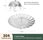 Steamer Basket for Cooking 304 Stainless Steel Entirely Thickened,Collapsible Steamer Insert for Pots, Fits Instant Pot/Skillets (5.5'' To 9.5'')