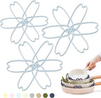 iPROTECT - Stack Expert | Multi-Purpose BPA-Free Silicone Pans & Pots Protector. Set of 3. Trivets for All Cookware Sizes, Protects Coating & Scratches, Dishwasher Safe (Sky Blue, S&L)