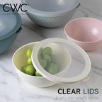 COOK WITH COLOR Mixing Bowls with Lids - 12 Piece Plastic Nesting Bowls Set includes 6 Prep Bowls and 6 Lids, Non Slip Bottom and Embossed Design - Microwave Safe (Teal)