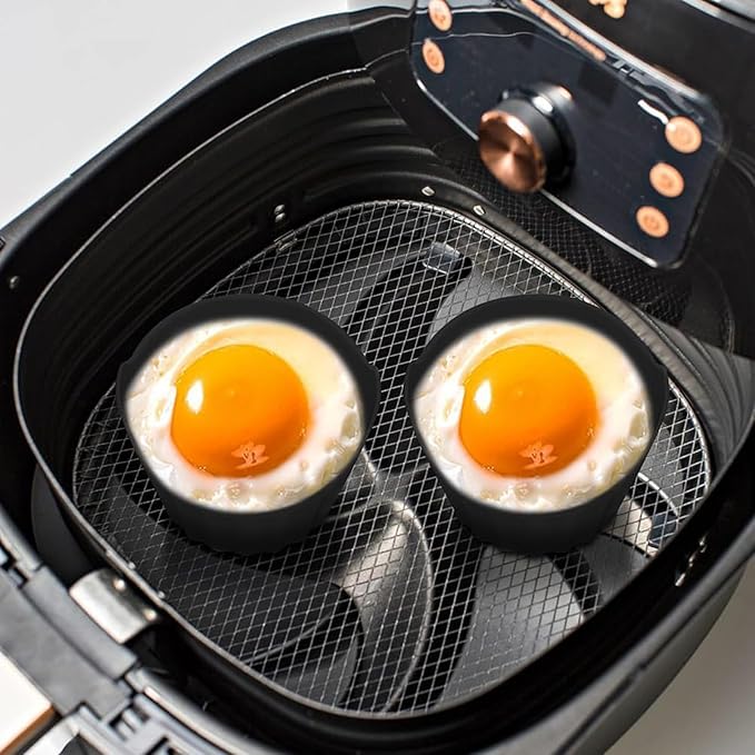Microwave Egg Poacher, Nonstick Egg Boiler Poacher 4 PCS, Egg Poacher Cups, Boiled Egg Mold, Poached Egg Cooker for Baking Oven Microwave Stovetop Egg Cooking Air Fryer (B)