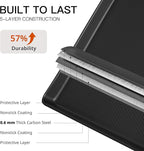 HONGBAKE Jelly Roll Pan 15x10, Cookie Sheets for Baking with Diamond Texture, Baking Sheets Non Stick, Non Toxic Oven Trays for Cooking, Heavy Duty 57% Thicker Carbon Steel, Dark Gray