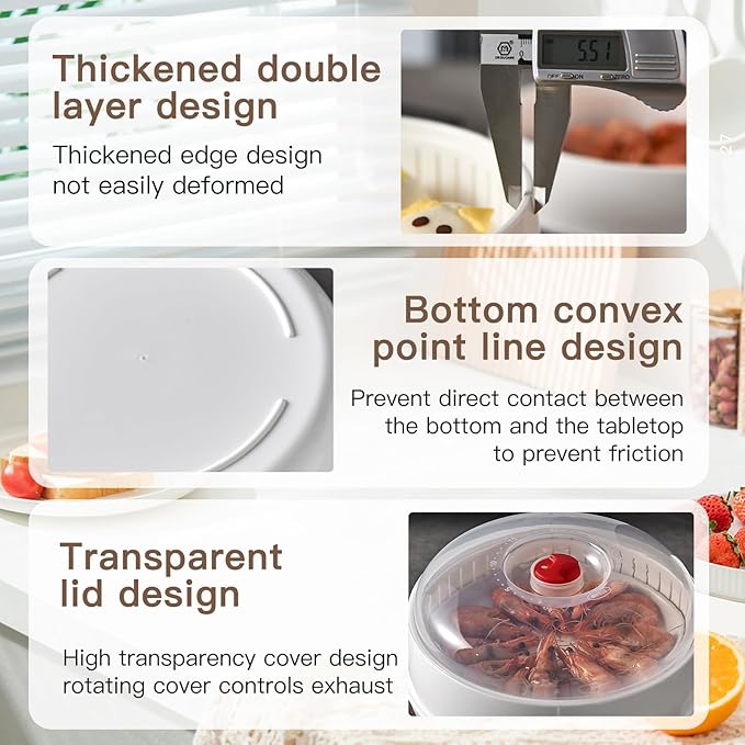 Microwave Steamer - Plastic Vegetable Steamer with Lid, BPA Free, Cookware, Healthy Cooking Quick Fast（Single-layer）