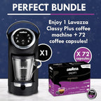 Lavazza Classy Plus Coffee Maker – 72 Count Intenso Espresso Capsules – Dual Brew Espresso & Lungo Machine Compatible Expert Capsules