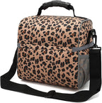 FlowFly Double Layer Cooler Insulated Lunch Bag Adult Lunch Box Large Tote Bag for Men, Women, With Adjustable Strap,Front Pocket and Dual Large Mesh Side Pockets