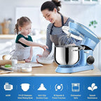 9.5 Qt Stand Mixer, 10-Speed Tilt-Head Food Mixer, Vezzio 660W Kitchen Electric Mixer with Stainless Steel Bowl, Dishwasher-Safe Attachments for Most Home Cooks(Blue)