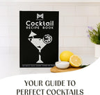 Modern Mixology 21-Piece Cocktail Shaker Set with Stand, Bartender Kit for Home Bar Accessories: 24oz Martini Shaker, Jigger, Strainer, Bar Spoon, Tongs, Opener, Muddler (Black, Brown Stand)