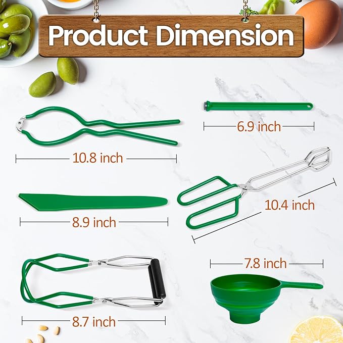 Canning Pot with Lid & Rack, 21.5 QT Stainless Steel Water Bath Canner for Home Canning, Complete Canning Supplies with Funnel, Jar Lifter, Tongs, Lid Lifter, Wrench, Bubble Remover