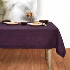 Solino Home Grape Linen Tablecloth 52 x 52 Inch - 100% Pure Linen Square Table Throw - Athena, Machine Washable Tablecloth for Summer, Fall, Autumn, Halloween