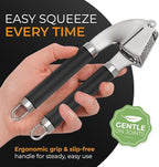 ORBLUE Garlic Press Stainless Steel - Premium Professional Grade Garlic Mincer, Crusher & Peeler Set - Easy Clean, Dishwasher Safe & Rust-proof, Black