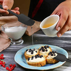 Coukre Silicone Spatula Set of 5,High Temperature Resistant, Food Grade Silicone, Dishwasher Safe, for Baking, Cooking (Pure Black)