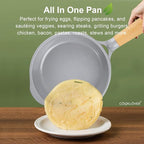 COOKLOVER Nonstick Frying Pan 100% PFOA Free Cookware Induction Skillet Stir Fry Pan (Gray, 7.9 inch)
