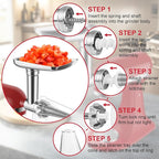Fruit & Vegetable Strainer Attachment and Food Meat Grinder Attachment for Kitchenaid Stand Mixer with Sausage Stuffer Tubes and Fruits Juicer Auger Strainer