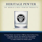 Heritage Pewter US Military Academy West Point Double Old Fashion | Double Rocks Glass 14 OZ for Liquor | Expertly Crafted Pewter Glass