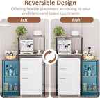 Mini Fridge and Microwave Stand over Refrigerator Storage Shelf with Power Outlet, 5 Tiers Adjustable Bakers Rack Cabinet Coffee Bar Appliance Storage Organizer for Dorm Office Kitchen, Gray