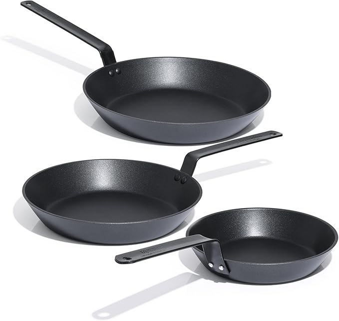 SENSARTE Nonstick Frying Pan Set 3-Piece, Oven Safe Skillets with Swiss Coating, Induction Compatible Chef Pan Set, Dishwasher Safe Cooking Pans, PFOA PFOS Free, 8, 10 and 12 Inch
