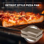 Detroit Style Pizza Pan Hard Rectangular Deep Pizza Pans Non Stick Sicilian Style Pan Dish Pre Seasoned Bakeware Kitchenware(10 x 14 x 2.36 in,Gold,3 Pcs)
