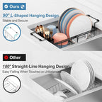 iSPECLE in Sink Dish Drying Rack with Mat, Capacity Expandable Small Dish Rack Over Sink, Black