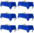 sancua Royal Blue Tablecloth for 8 Foot Rectangle Tables, 6 Pack - 60x120 Inch - Washable Fabric Table Cloth, Reusable Polyester Table Covers for Wedding Party, Banquet, Independence Day, July 4th