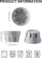 Gomakren Ceramic Berry Basket Set of 2, Round Fruit Bowl with Holes, Fruit Storage Containers for Kitchen, Cute Strawberry Basket for Berries, Grape, Cherry, Gray