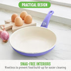 GreenLife 16 Piece Nonstick Cookware Set, Soft Grip Non-Toxic PFAS-Free Ceramic Pots & Pans, Dishwasher & Oven Safe, Frying, Sauce, Utensils, Glass Lids, Stay-Cool Handles, Wobble Free, Periwinkle