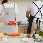 Canvas Aprons for Men Chef Apron, Work Apron with Large Pockets - 16oz Heavy Duty Cross Back, BBQ, Cooking