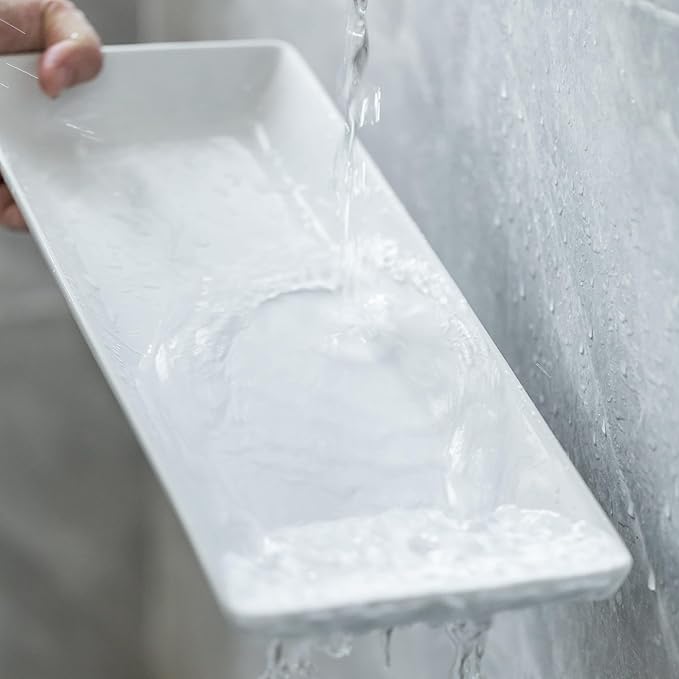 Gomakren 3 Tier Serving Trays Stand 14 Inches Serving Platters Rectangular Large Serving Plates for Party Display Set Collapsible Sturdier Rack, Christmas Serving Trays and Platters