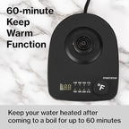 1.0L 1500W Gooseneck Electric Kettle - Stainless Steel Interior - Rapid-Boil - Auto Shut-Off, Boil-Dry Protection, Temperature Control, LED Indicator - Black by The Display Guys