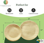 25-Pack 10" Round & 25-Pack 7" Round Compostable Palm Leaf Plates | Perfect for Parties, Weddings, and Catering Events