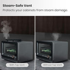 7-in-1 Steam Convection Oven Countertop with Air Fry, Bake, Sous Vide, Ferment, Built-in Recipes | Anti-Scalding, Self Clean, Food-grade Stainless Steel Cavity & Accessories | 1500W (Black)