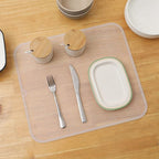 Silicone Dish Drying Mat for Multiple Usage,Easy clean,Eco-friendly,Heat-resistant Silicone Mat for Kitchen Counter or Sink,Refrigerator or Drawer Liner Translucent XL 18 inches x 16 inches