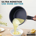 Nonstick Sauce Pan with Lid,1.5Qt & 2Qt Set, PFOA Free,Kitchen Pots Induction Pot,Cream