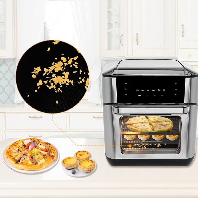 3x Air Fryer Oven Liners + 3x Mesh Grill Mats Compatible with Instant Vortex Pro Plus 10Qt, 9"x10" Reusable Liner for Bottom of Oven, Non-Stick Air Fryer Toaster Oven Mat for Oven, Microwave