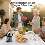 Extra Large Utensil Holder for Kitchen Counter, Matte Black Metal Cooking Utensil Caddy Organizer with Wooden Draining Base, Countertop Spatula Cutlery Storage with Silicone Dish Drying Mat