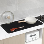 Silicone Dish Drying Mat for Multiple Usage,Easy clean,Eco-friendly,Heat-resistant Silicone Mat for Kitchen Counter or Sink,Refrigerator or Drawer Liner Black 5XL 36inches x 18inches