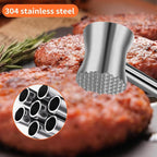 304 Stainless Steel Meat Tenderizer Mallet, 9.6'' Dual Side Heavy Duty Meat Mallet, Easily Softens Steak, Chicken, Pork and Beef, Kitchen Meat Hammer Tenderizer, Dishwasher Safe