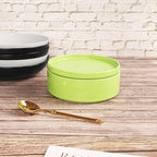 Mini Casserole Dish 23 Ounce French White Ceramic Bakeware Set with Lids, Chip and Crack Resistant Stoneware Baking Dish, Microwave, Dishwasher, Oven, Freezer and Fridge Safe (Green 7.1