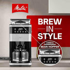 Melitta® Aroma Fresh™ Plus 10-Cup Automatic Drip, Programmable Coffee Maker with built in Burr Coffee Grinder, 5-Pack Coffee Filters included