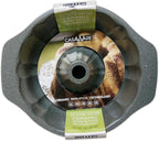 casaWare Fluted Cake Pan 9.5-inch (10-Cup) Ceramic Coated NonStick (Silver Granite)