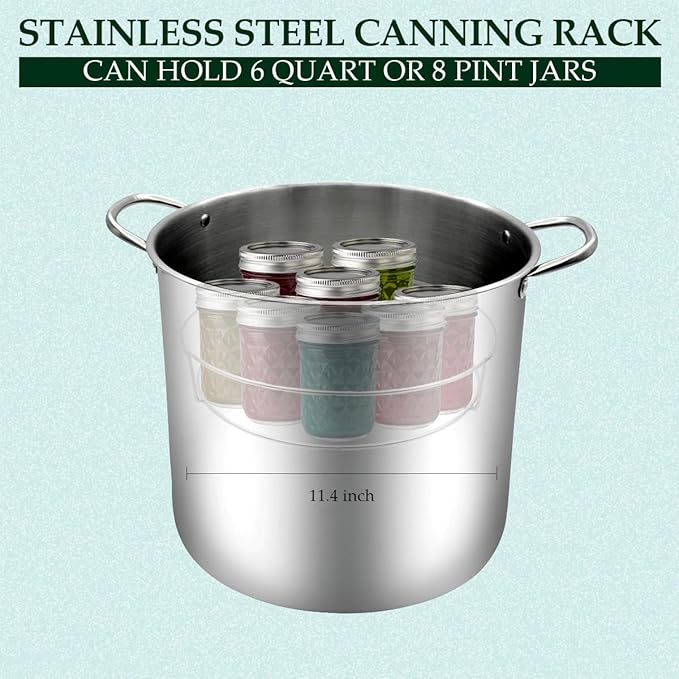 Canning Pot, Stainless Steel 21.5QT Water Bath Canner with Rack and Lid, Canning Supplies with Complete Canning Tool Set for Beginners and Enthusiasts