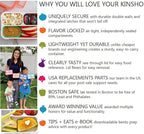 Bento Lunch Box with Insulated Bag and Ice Pack Set. 6 Divided Compartments, Containers for School, Work Daycare Lunches Snacks, Kids and Adults BPA Free, Easy to Carry, Durable Kits, Navy Blue