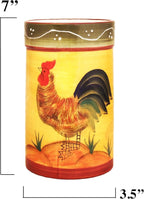 ACK Tuscany Sunshine Country Rooster Hand Painted Ceramic Utensil Jar, Utensil Holder, Utensil Crock, Modern Kitchen Decor, Kitchen Storage for for Spoon, Ladle, Spatula and More